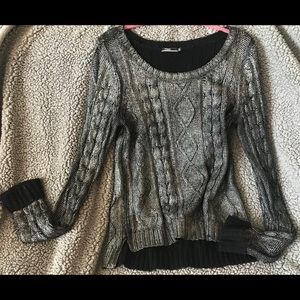 Silver/black shimmer sweater
